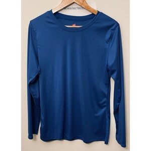 Hanes Sport Blue Long Sleeve Shirt, Size XL